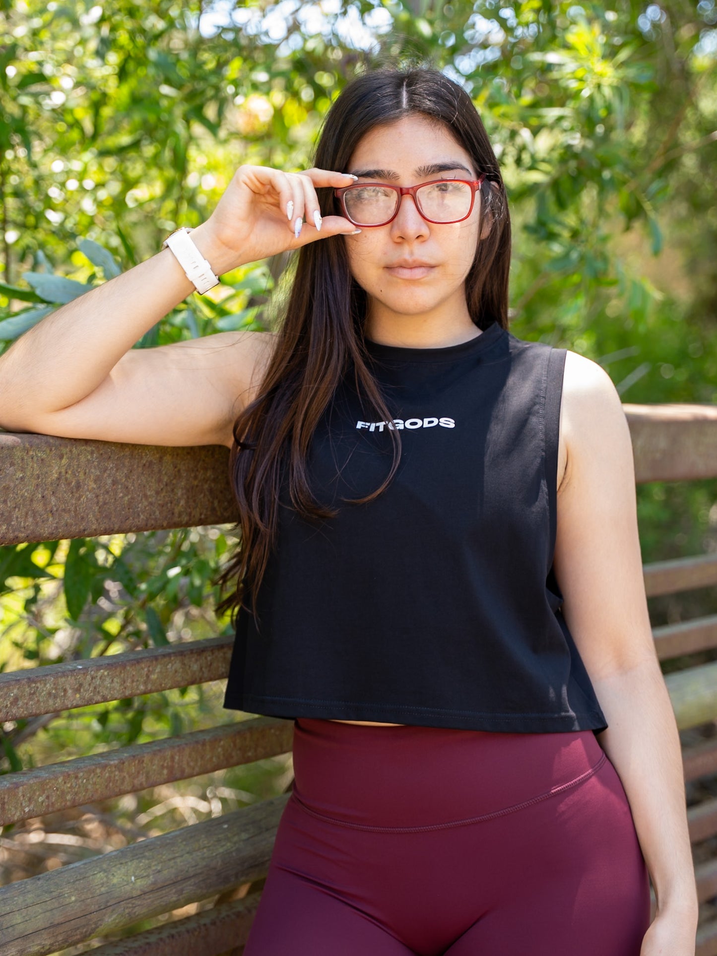 Cropped Tank Top - Black