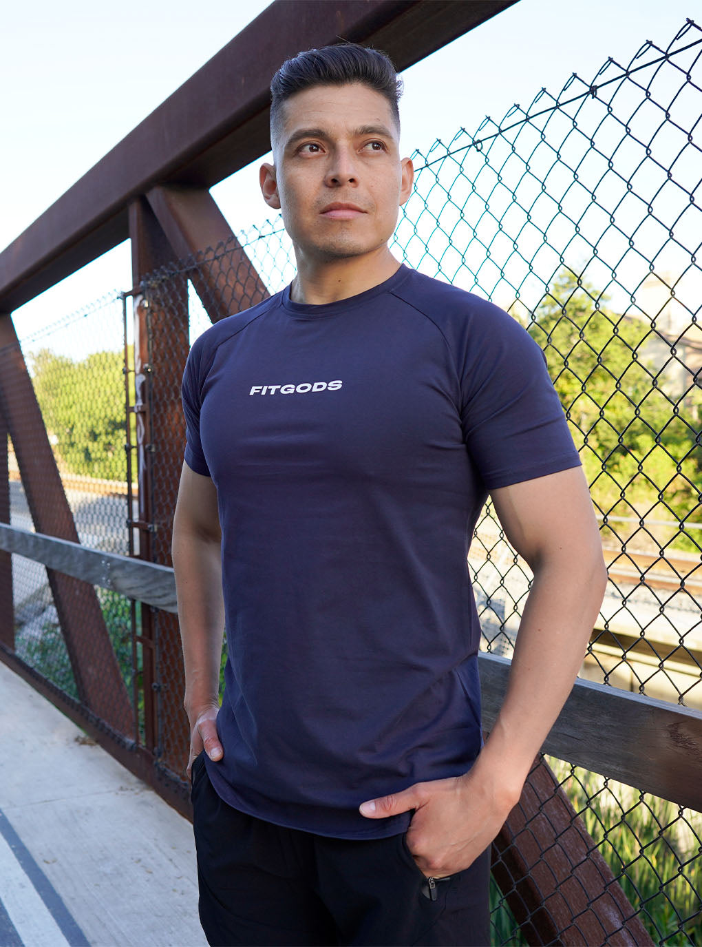 Performance Fitted Tee - Navy Blue