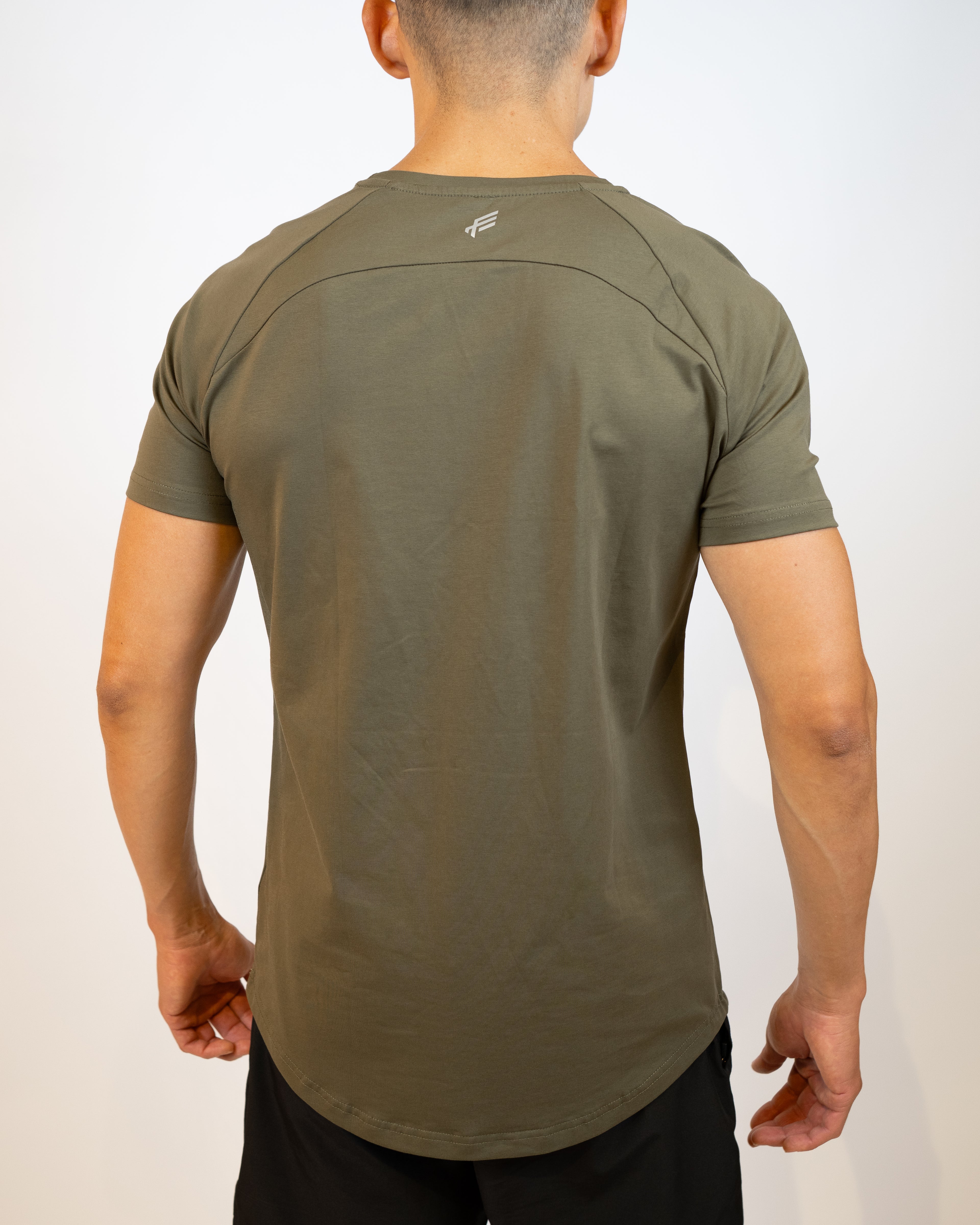 Fitgods Box Logo Fitted Tee - Olive Green