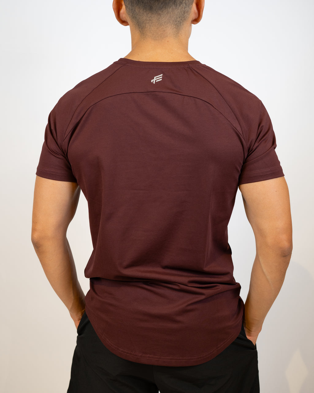 Fitgods Box Logo Fitted Tee - Maroon