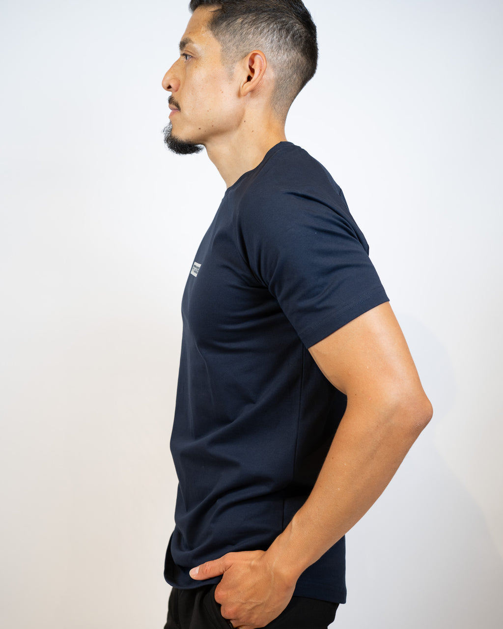 Fitgods Box Logo Fitted Tee - Navy Blue