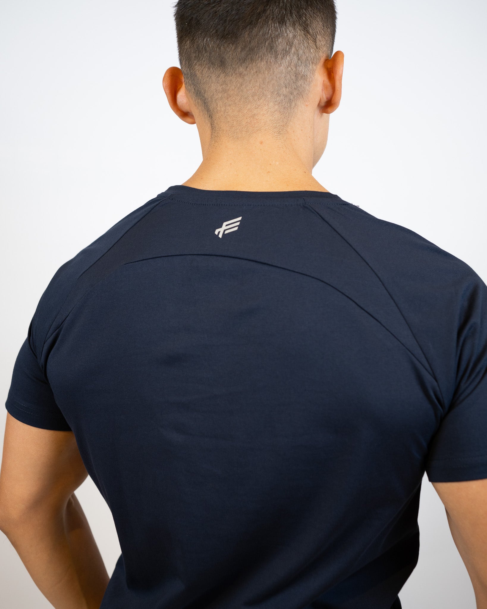 Fitgods Box Logo Fitted Tee - Navy Blue