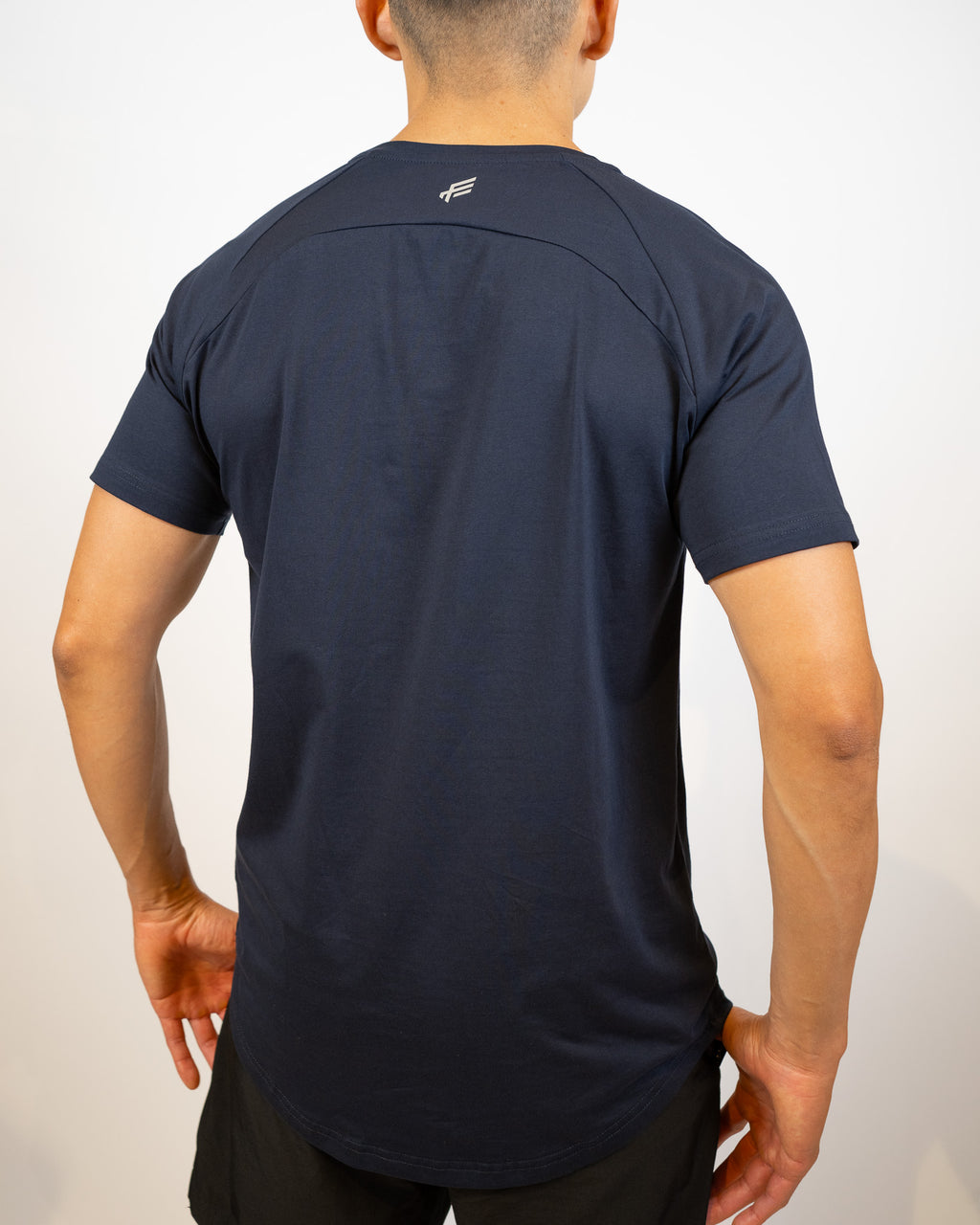 Fitgods Box Logo Fitted Tee - Navy Blue