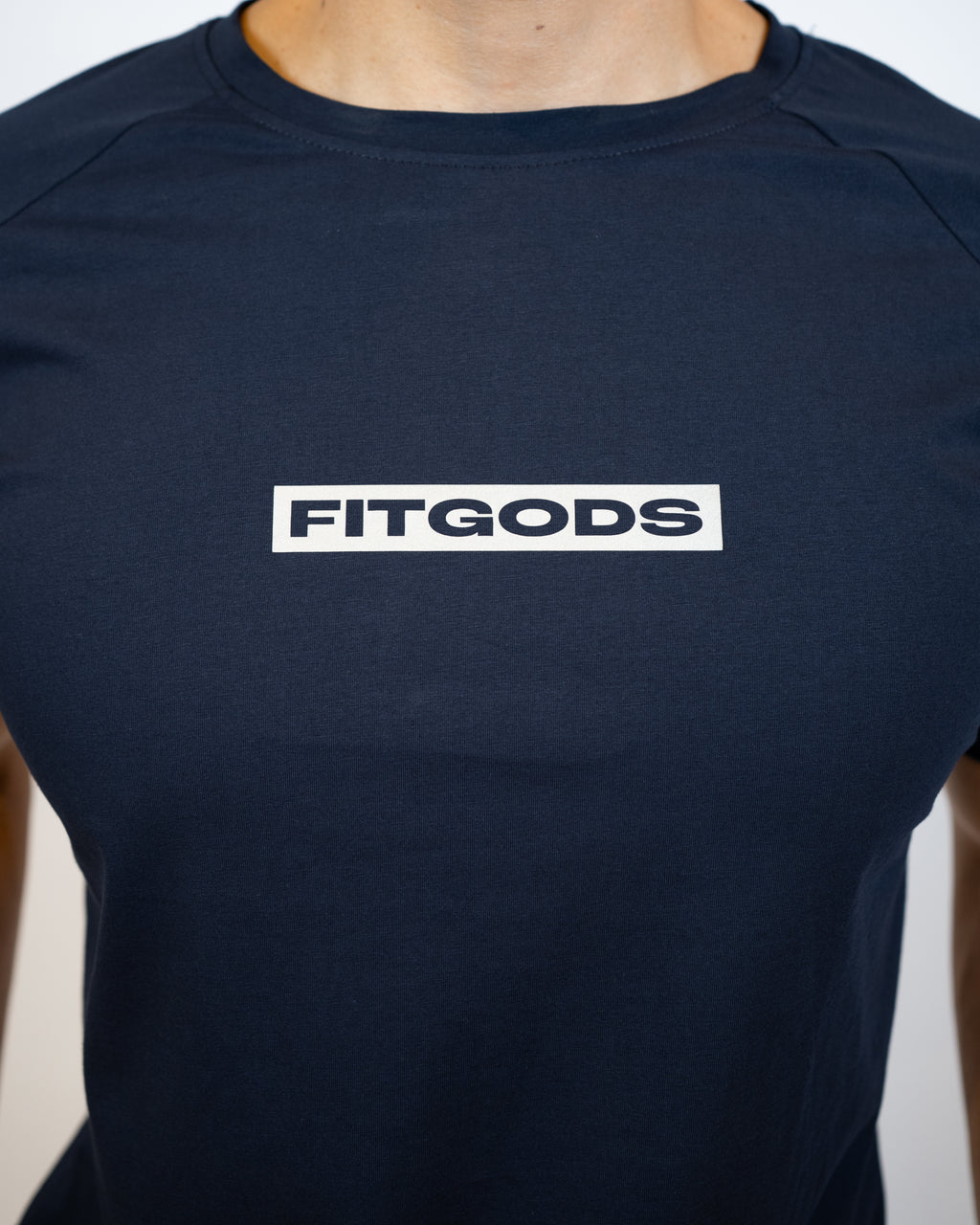 Fitgods Box Logo Fitted Tee - Navy Blue