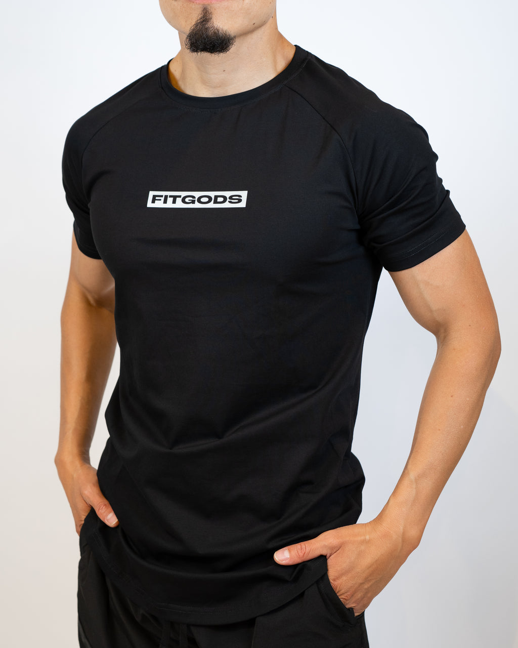 Fitgods Box Logo Fitted Tee - Black