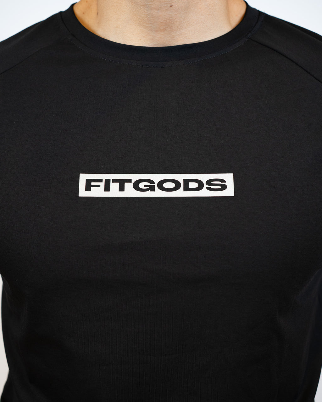 Fitgods Box Logo Fitted Tee - Black