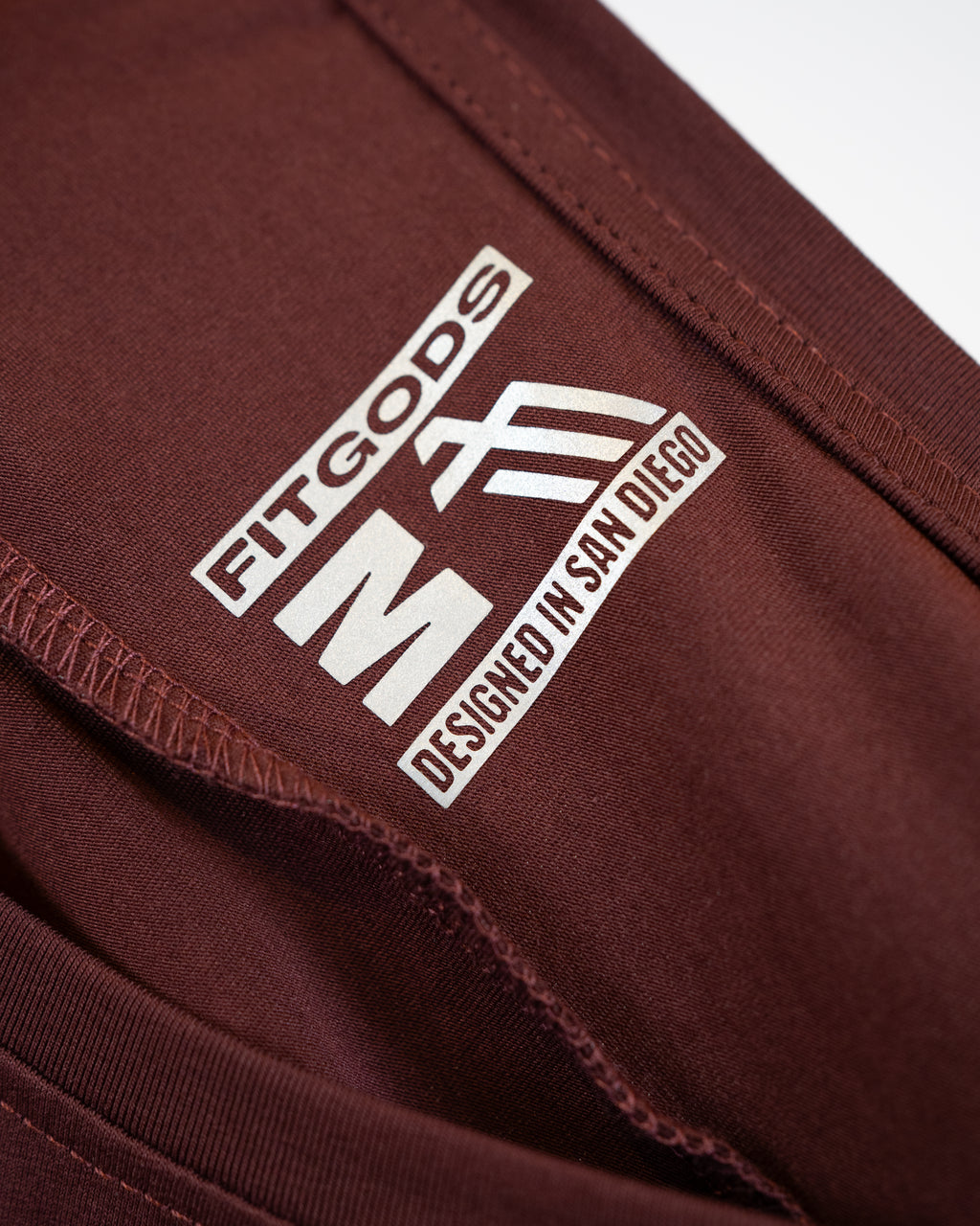Fitgods Box Logo Fitted Tee - Maroon