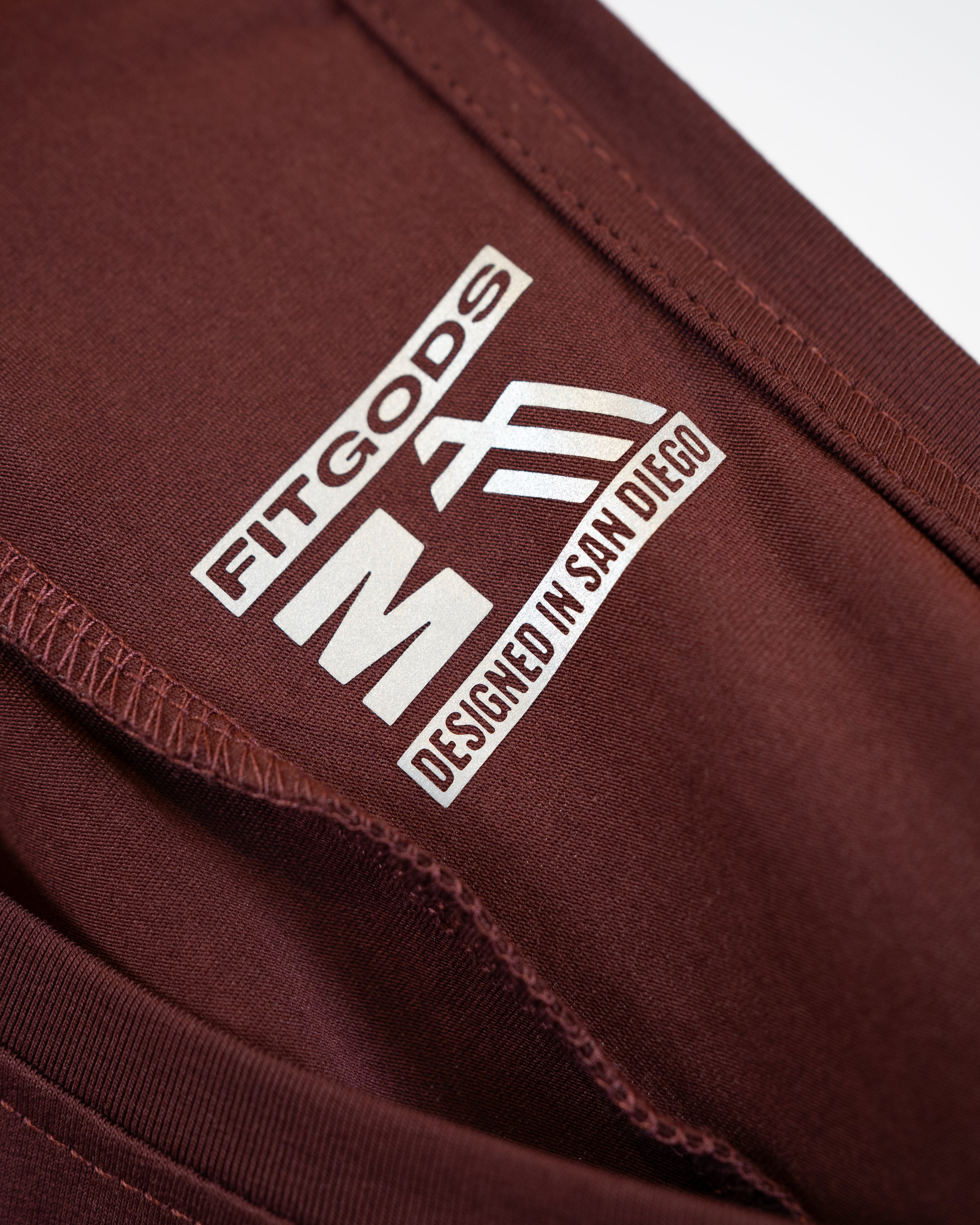 Fitgods Box Logo Fitted Tee - Maroon