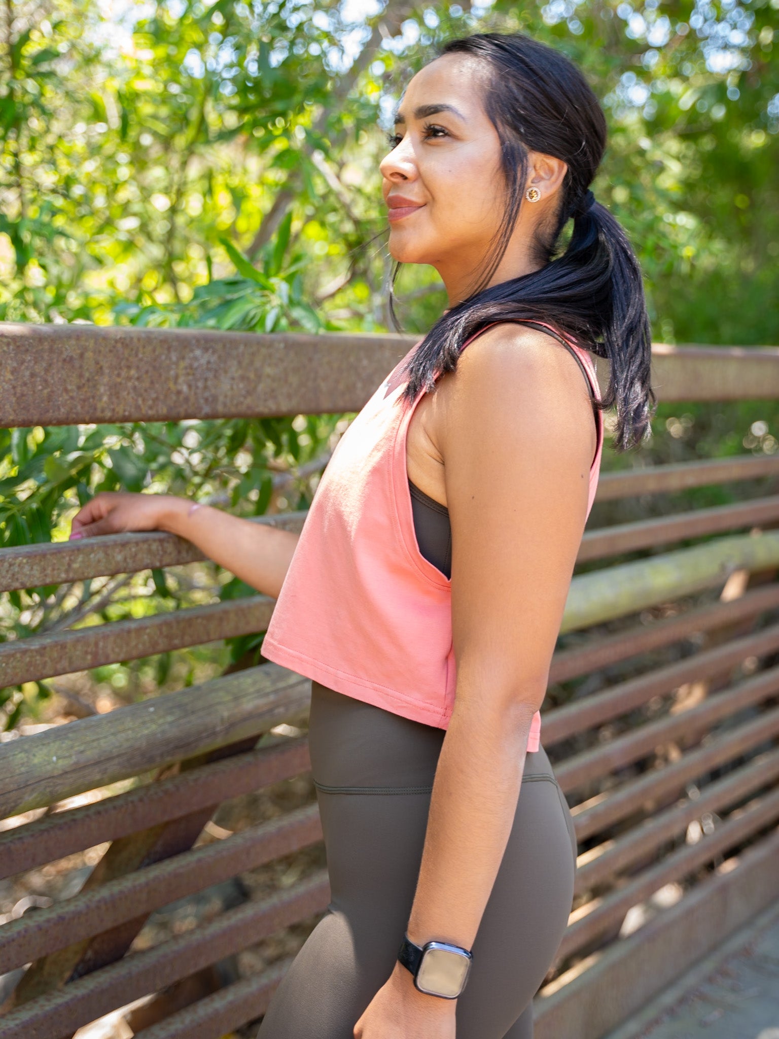 Cropped Tank Top - Pink Peach