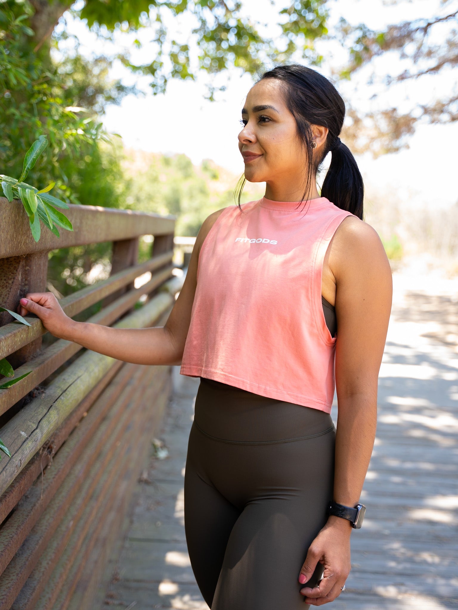 Cropped Tank Top - Pink Peach
