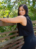 Cropped Tank Top - Black