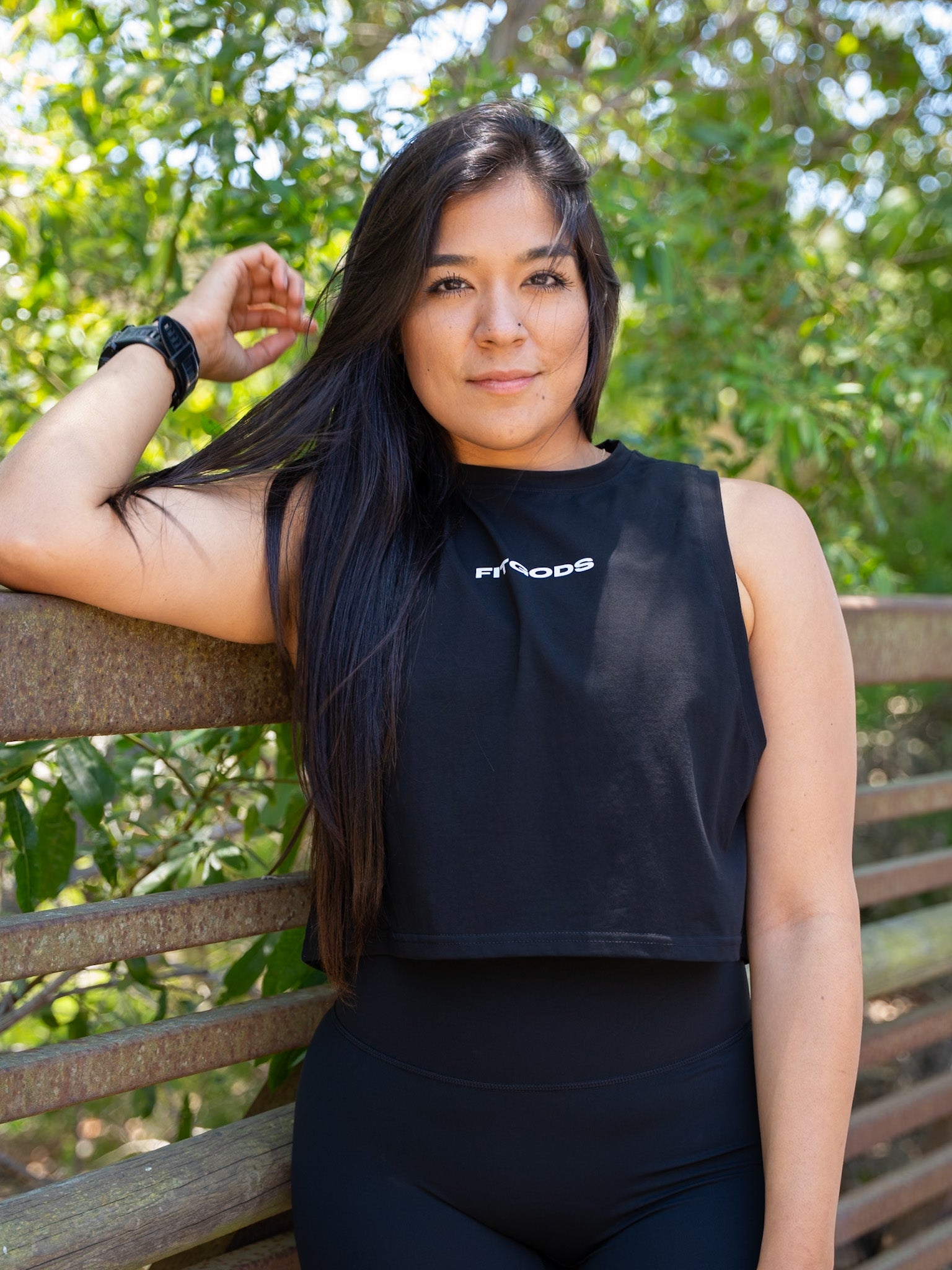 Cropped Tank Top - Black