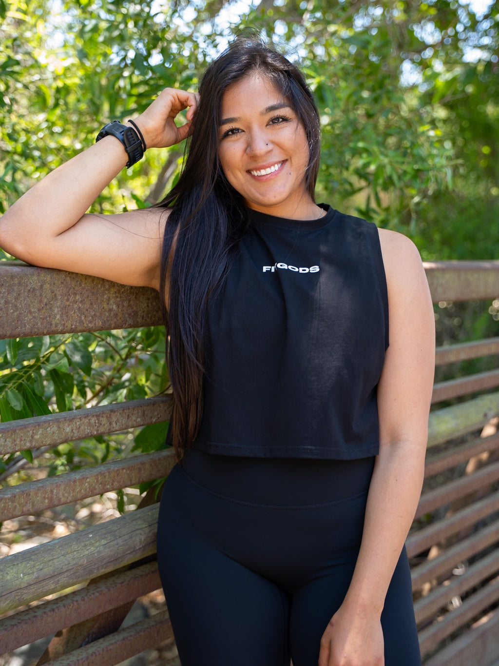 Cropped Tank Top - Black