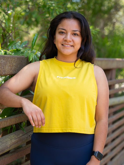 Cropped Tank Top - Yellow