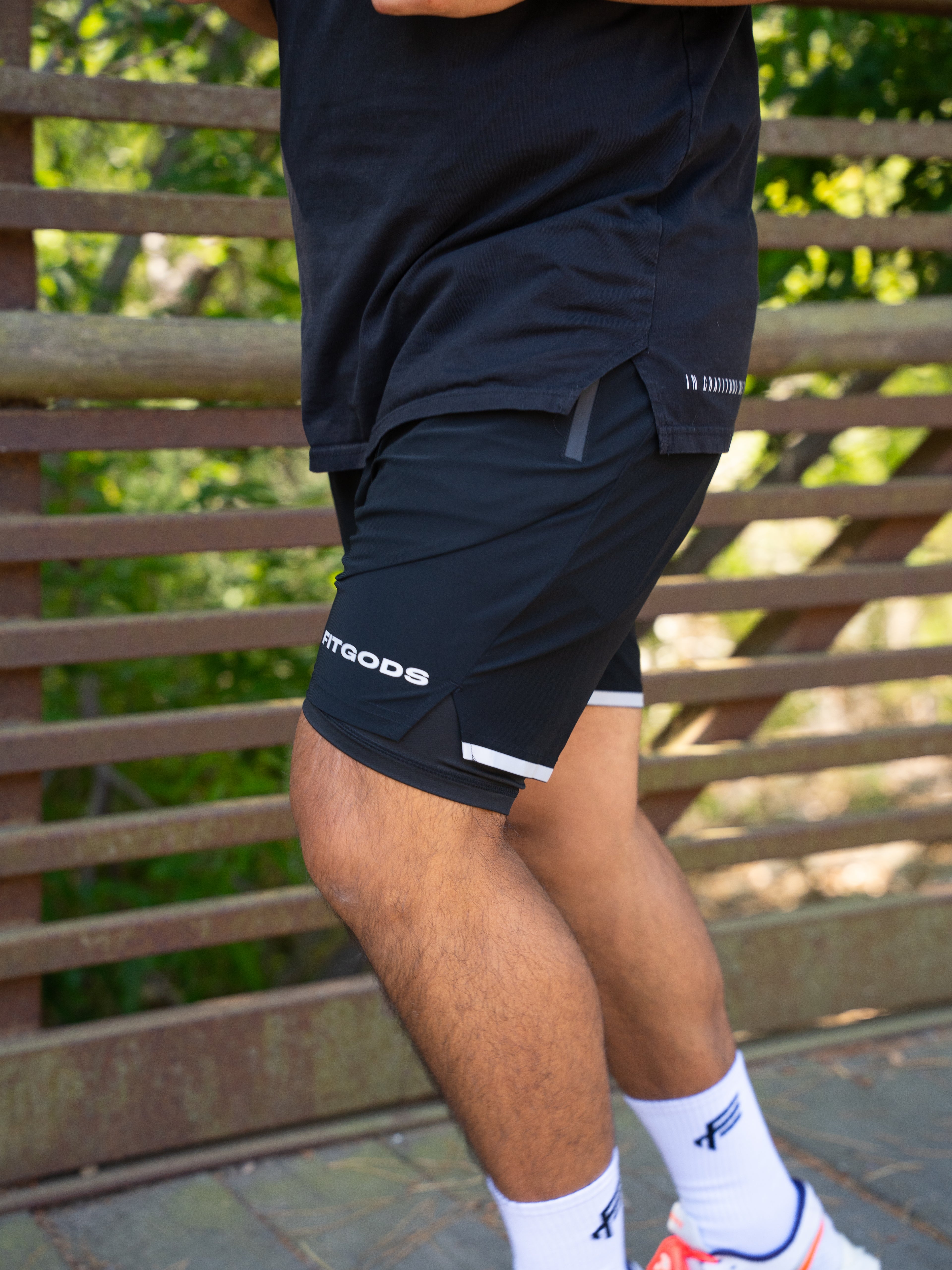 2-in-1 Training Liner Shorts - Black