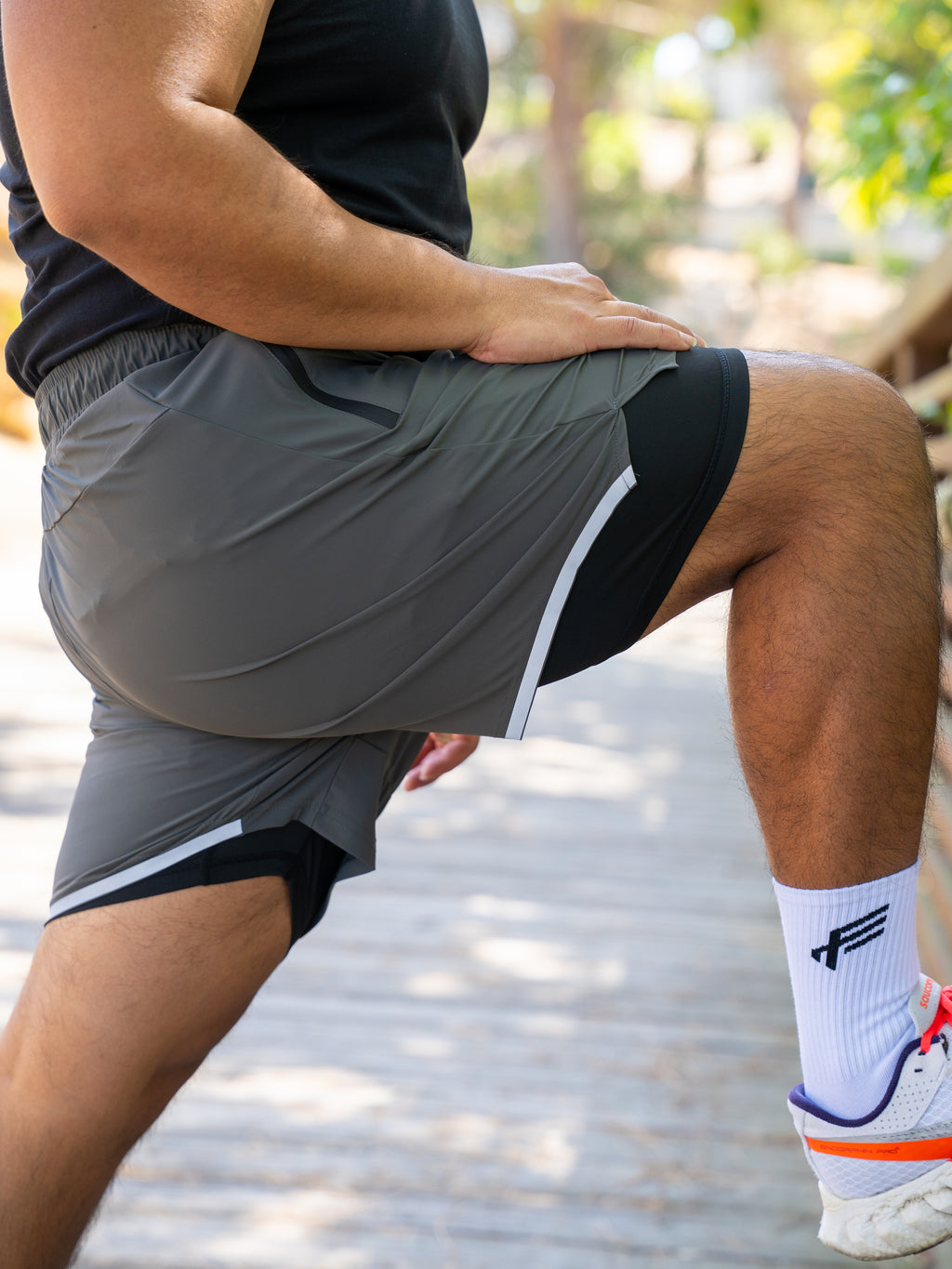 2-in-1 Training Liner Shorts - Metallic Gray