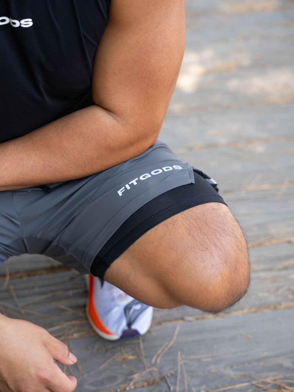 2-in-1 Training Liner Shorts - Metallic Gray