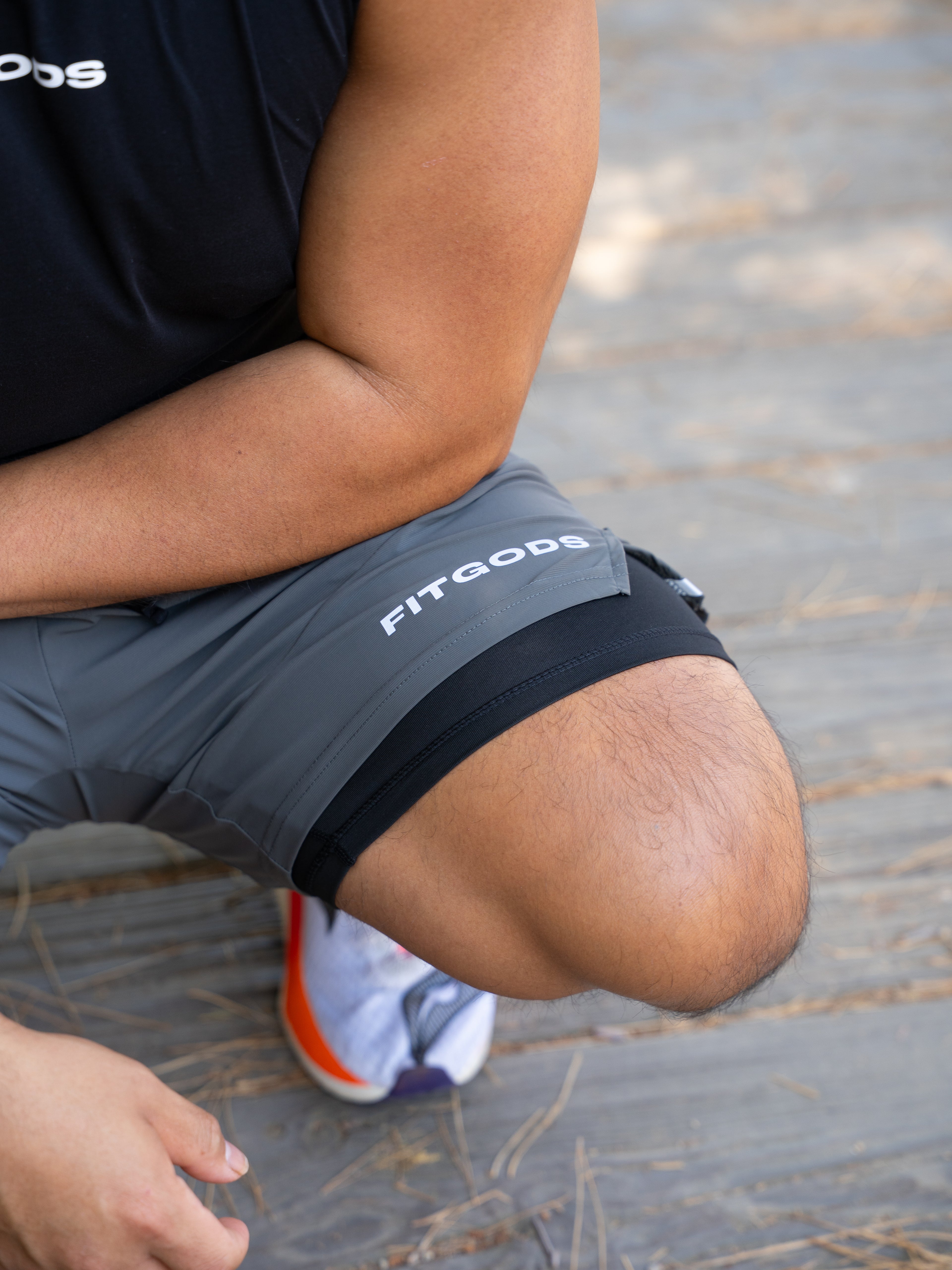 2-in-1 Training Liner Shorts - Metallic Gray