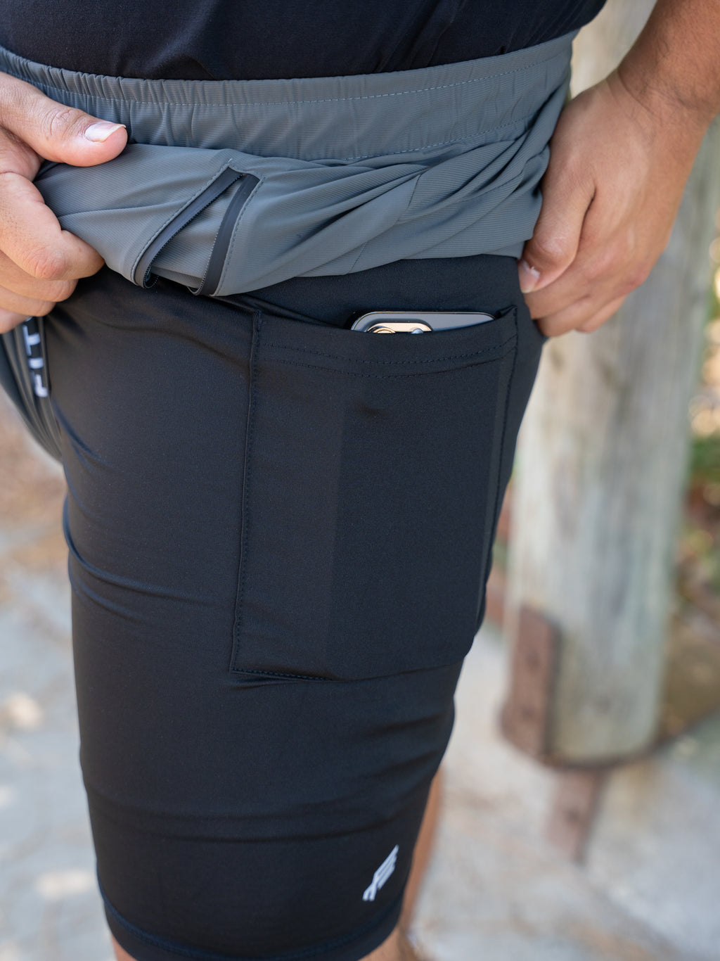 2-in-1 Training Liner Shorts - Metallic Gray