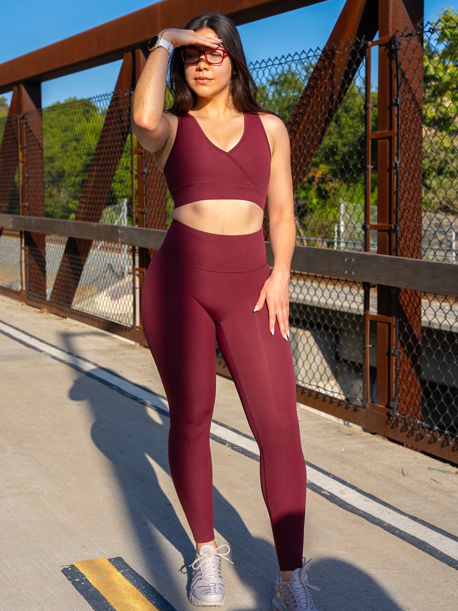 Performance Leggings - Burgundy