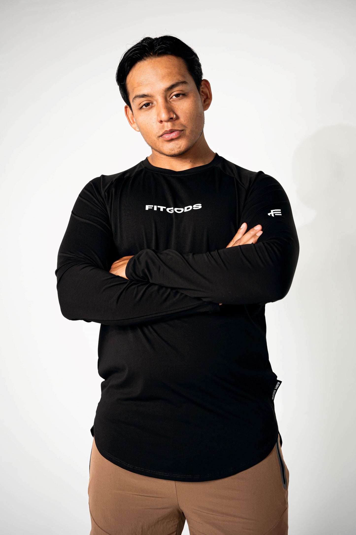 ALWAYS GRATEFUL Performance Long Sleeve -  Black